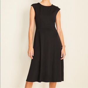 Ann Taylor sleeveless button details dress black XS